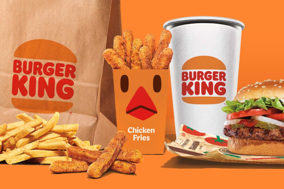 Burger King burger com batatas